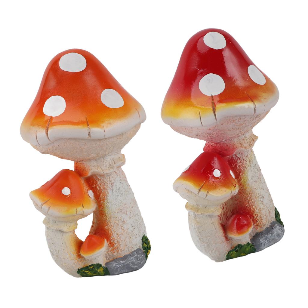 Mushroom Garden Decor Resin Exquisite 3 Mushrooms Decorative Mushroom Garden Ornament Easy To Maintain for Garden