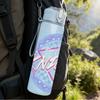 1PC Pink Graffiti Text Art 750ml Sports Water Bottle Leakproof Straw Lid Outdoor Office Home