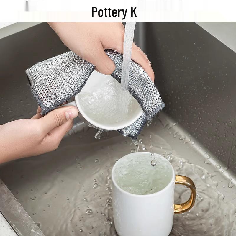 Stahldraht Antihaft-Spültuch - Doppelseitig, Verschleißfester Küchenschrubber