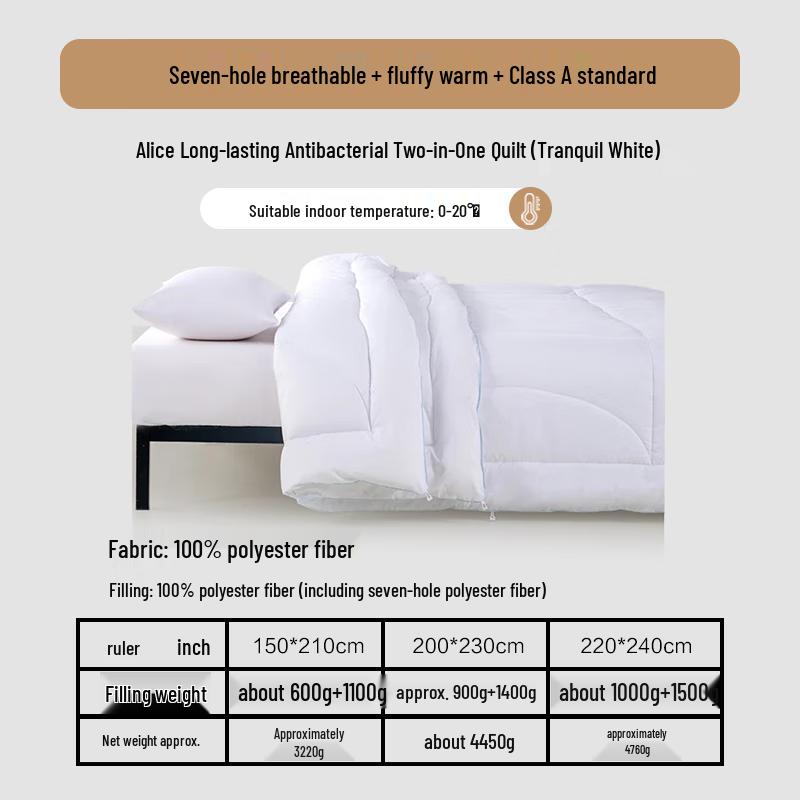 Mercury Home Textiles Alice All-Season Antibacterial Two-in-One Fiber Quilt