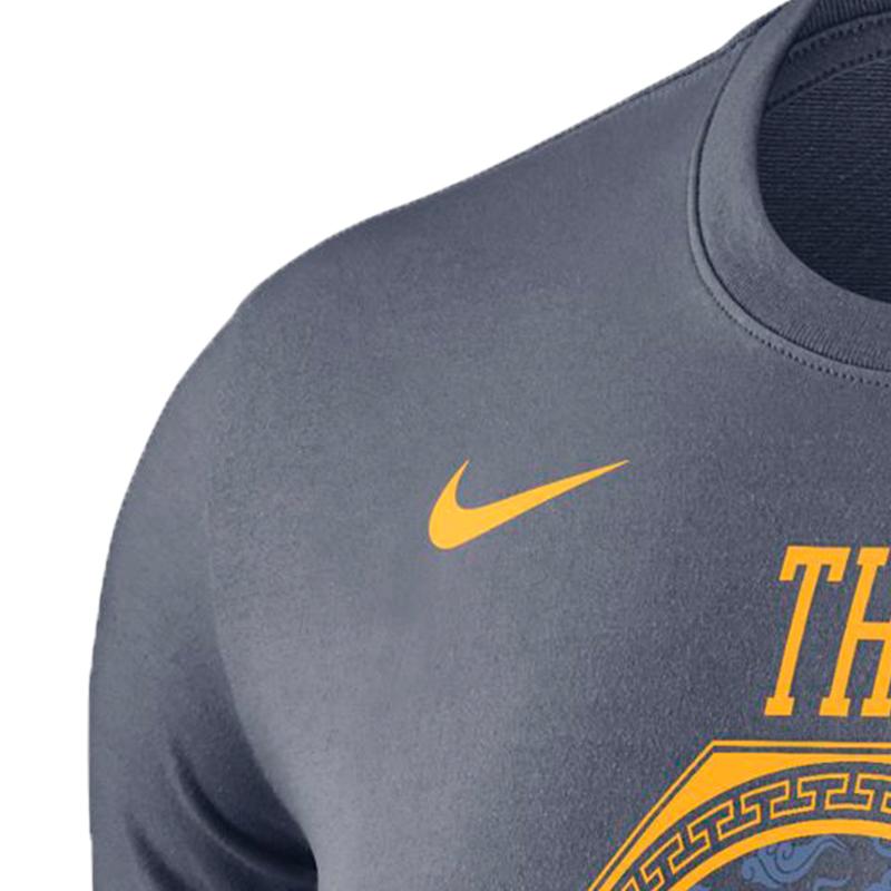 Nike Letter Logo Print Round Neck Short Sleeve T-Shirt Golden State Warriors Curry Reward Edition Men Tops Gray AO0887-477