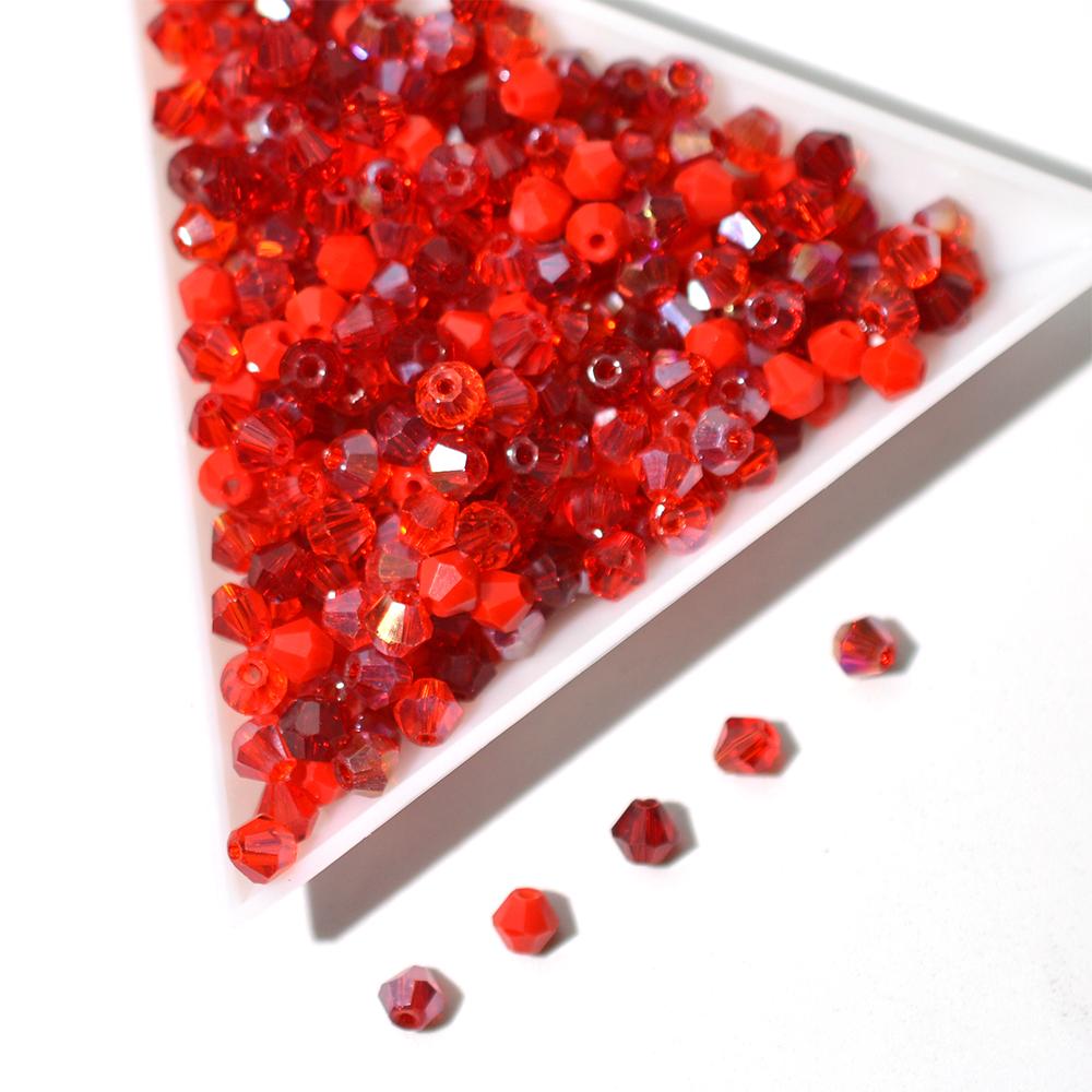 4mm Crystals Glass Beads for Jewelry Making Mix Color Handmade Findings Bicone Shape Spacer Beads DIY