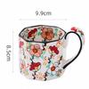 400ML Retro Blumenbecher Keramik Kaffeetasse Polygon Milchteetasse Küchenbar Zubehör Frühstück Milchbecher Büro Trinkbecher