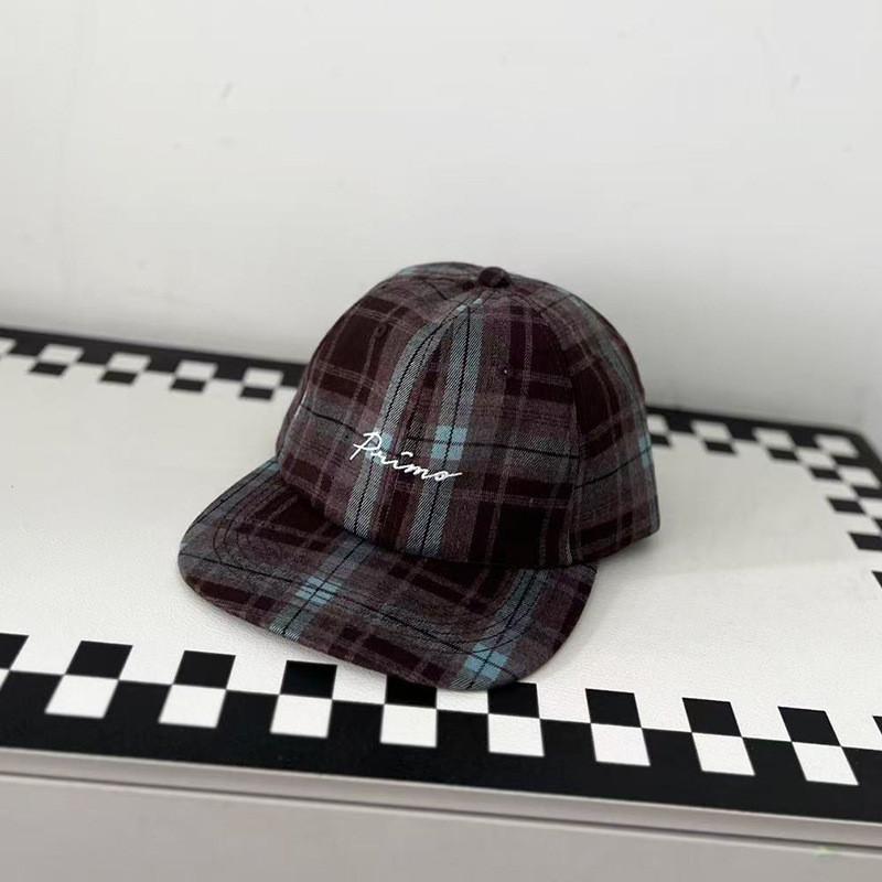 Street Dance Hat With Check Patterns And Letter Design For Summer Casual Style
