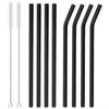 200*8mm Reusable Glass Straw Set High Borosilicate Smoothie Cocktails Straw Healthy Eco Friendly Drinking Straw with Clear Brush