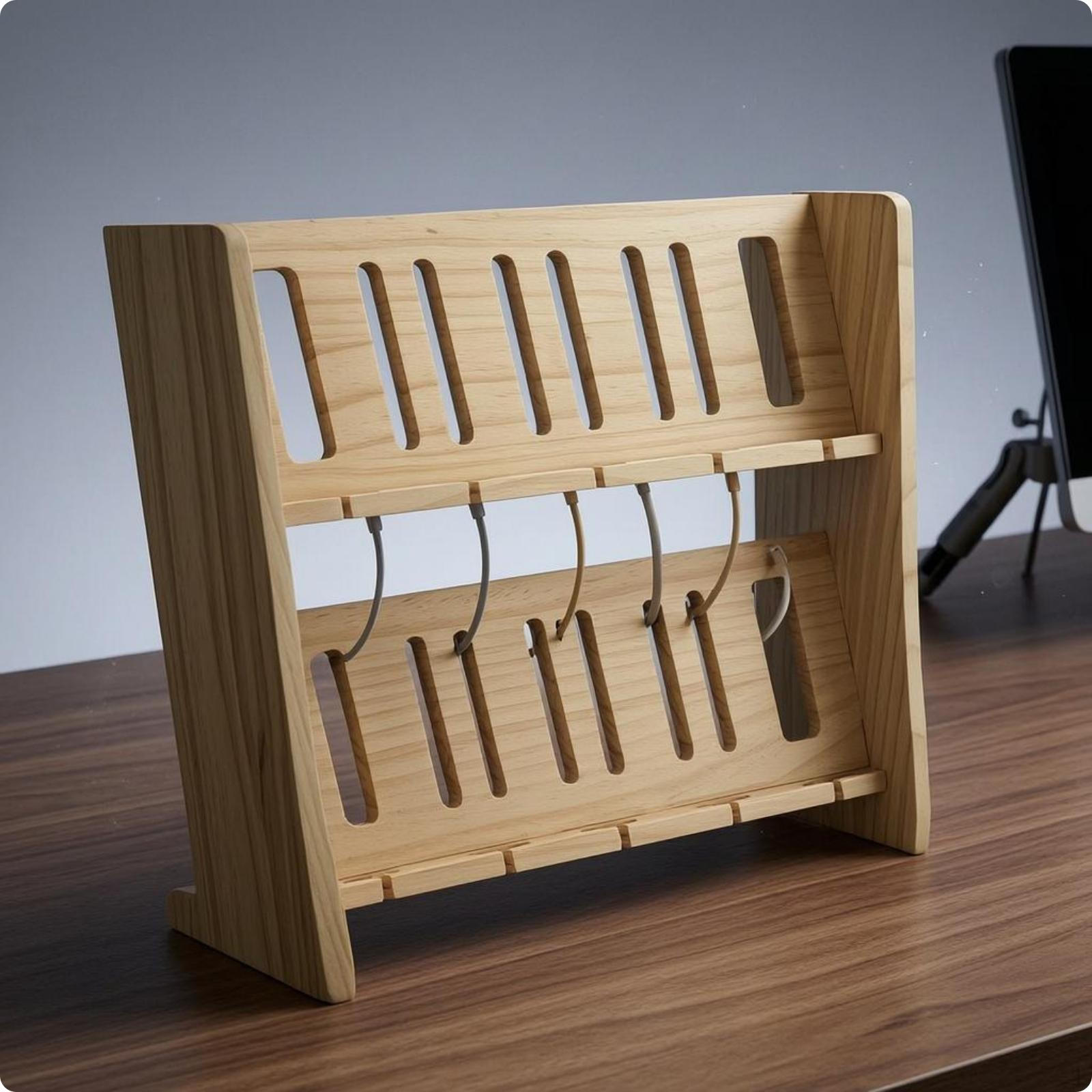 Two-Tier Phone Stand Freestanding Slatted Sturdy