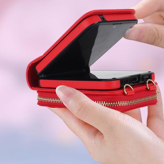 Ochronne etui na telefon z smyczą do zawieszania dla łatwego noszenia, z wieloma przegródkami na karty, chroniące telefon