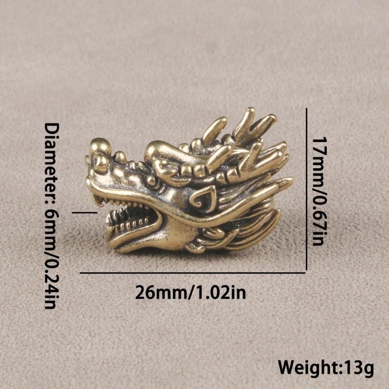 Pack of 3 Dragon Head Shape Metal Paracord Pendant Metal Texture Suitable for Fashion Enthusiasts Gear Upgrading