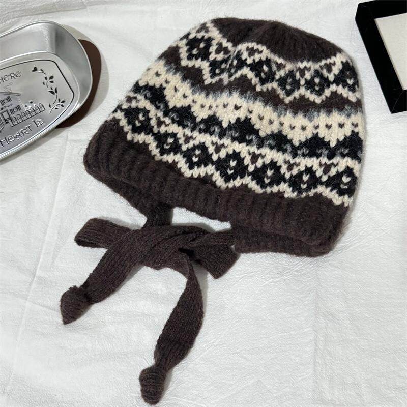 OEING Jacquard Wool Blend Knitted Beanie