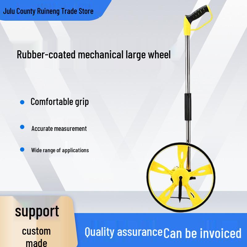 Folding Hand-Push High-Precision Outdoor Measuring Wheel with Rubber-Coated Large Wheel