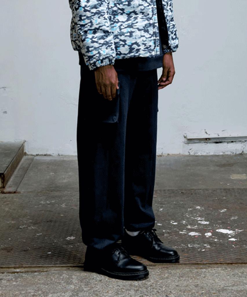 ERER Sweat Cargo Pants Navy