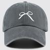 Line Bow Baseball Cap Trendy Fashion Retro Soft Top Hat Adjustable Sun Hat