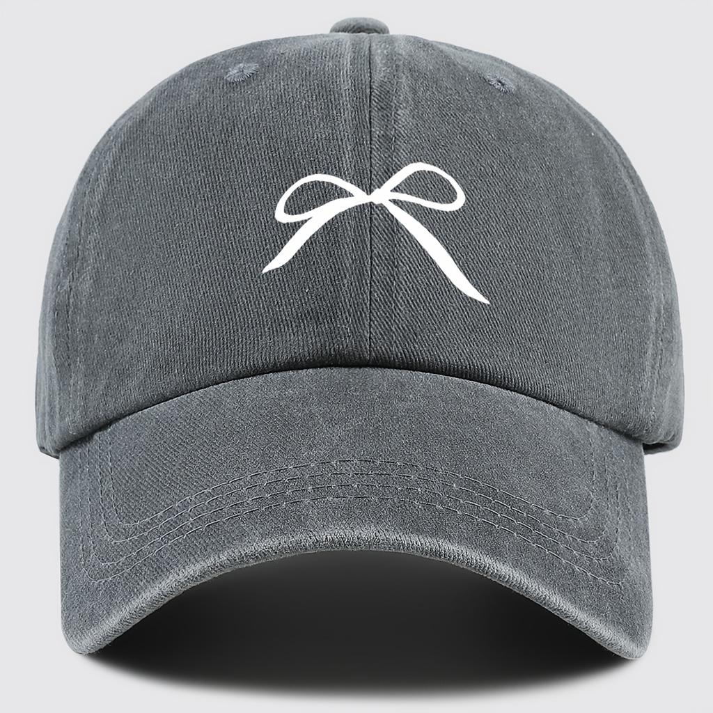 Line Bow Baseball Cap Trendy Fashion Retro Soft Top Hat Adjustable Sun Hat