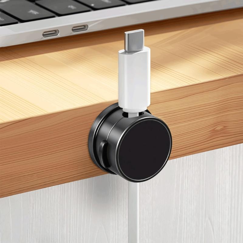 6Pieces 360 Degree Rotating Cord Keeper Magnetic Cable Organiser Adhesive Cable Clip For Desk Cable Cord Management