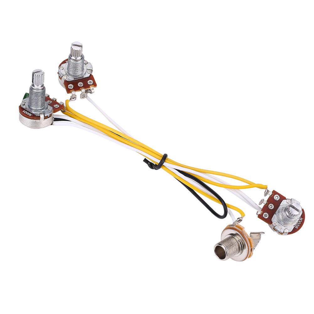 

2 громкости 1 тон 1 джек 500K потенциометры 3-позиционный переключатель жгут проводов для JB электрогитары бас