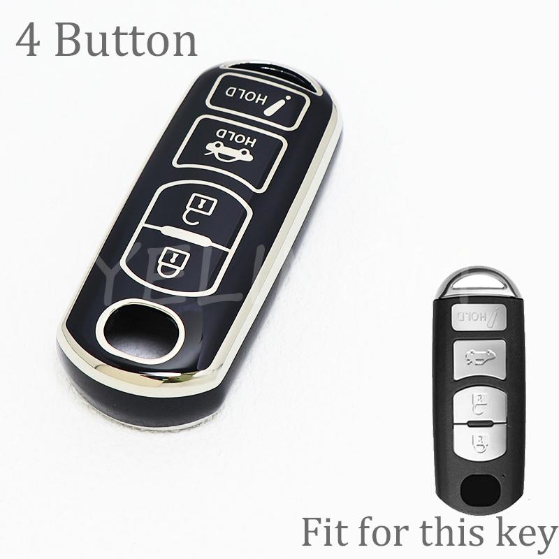 Key Cover Fob 4Buttons Tpu Car Case Shell Fob Holder For Mazda 2 3 5 6 Cx-3 Cx-5 Cx-7 Cx-9 Atenz Speed Miata Mx5 Axela Cx4
