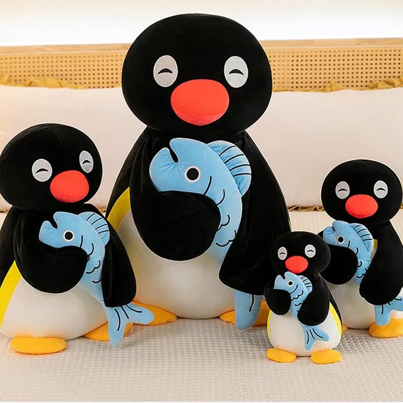 Anime Pinguin 30/40/50cm mit Fisch Plüschtiere Schlafbegleiter Komfortpuppen Kissen Raum Sofa Dekoration Kissen Festival Geschenk