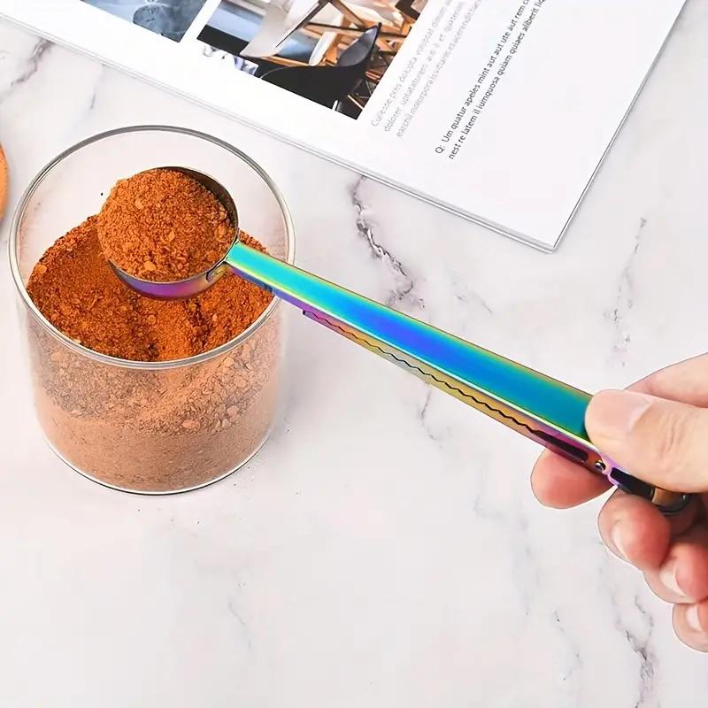 2in1 Stainless Steel Coffee Spoon Sealing Clip Silver Kitchen Accessories Espresso Receiver Bowl Decoration Coffee Maker