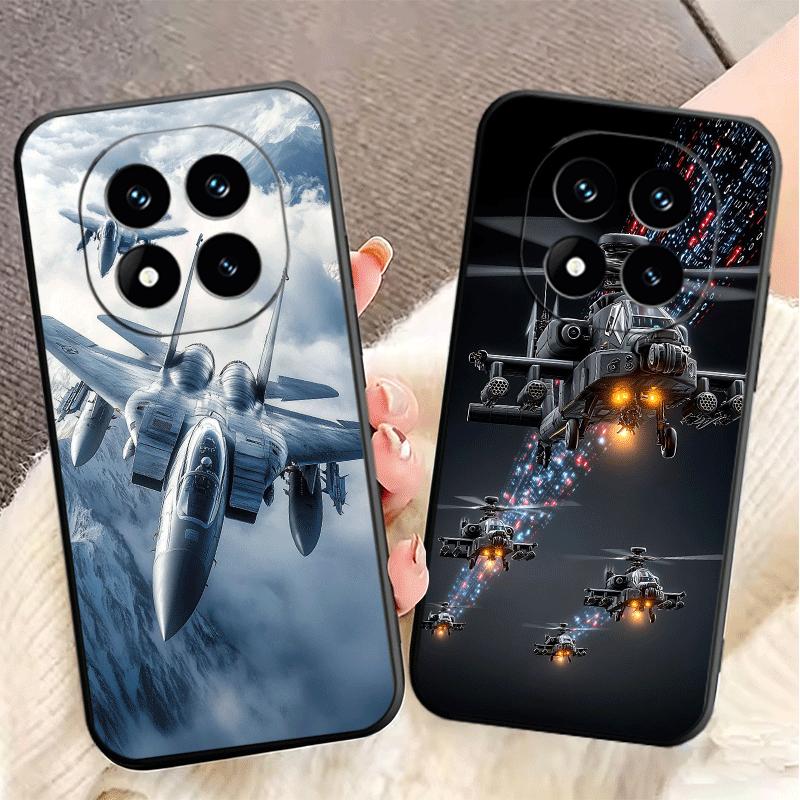 Aircraft Helicopter Formation Soft Phone Case for Xiaomi Redmi Note 12 13 14 15 Pro Plus 11 12S 11S 11T 10 4G Black Cover Back S