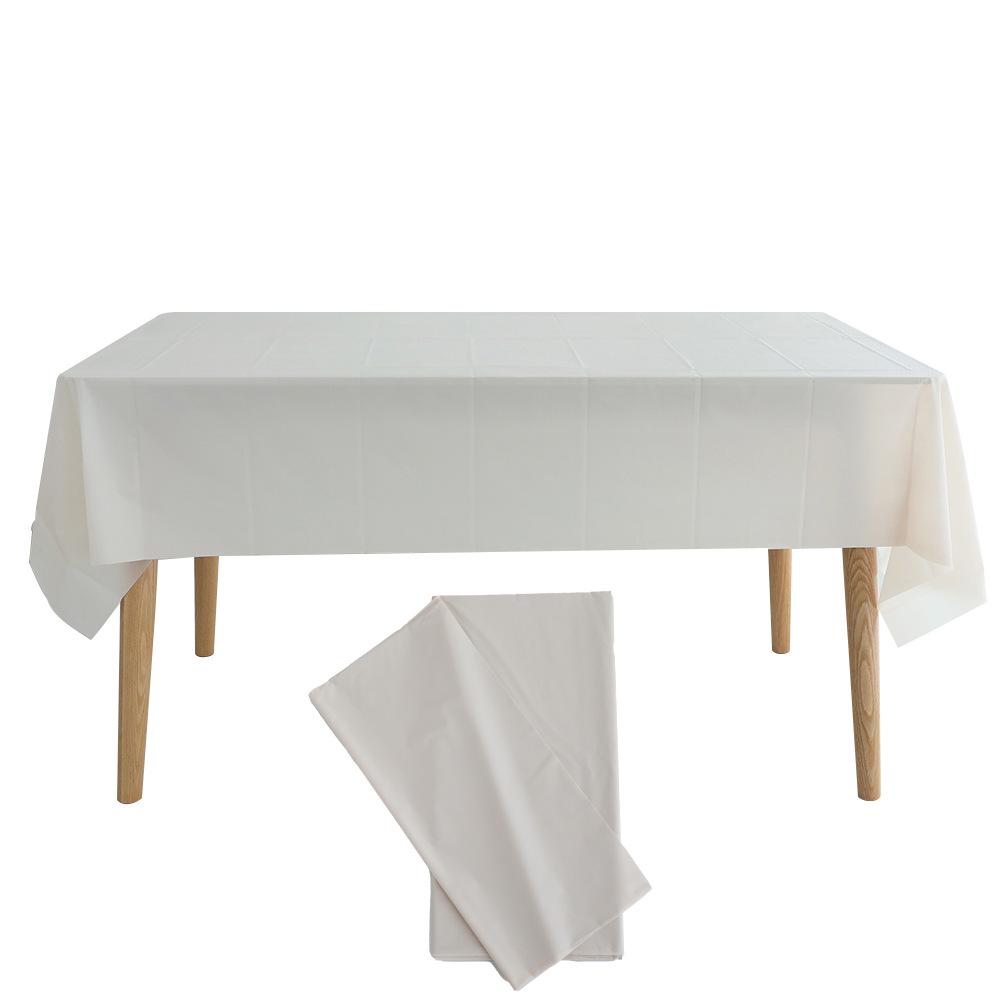 Waterproof PEVA Plastic Disposable Party Tablecloth, Rectangle, Solid Color 137x274cm