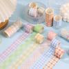 30/60Rolls Grid Washi Tapes Set Cube Tartan Check Paper Adhesive Masking Tape Decoration Stickers