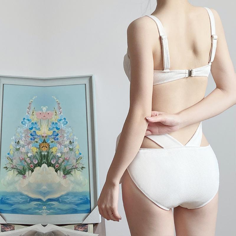 One-piece hollowed sexy bikini small breasts gather super fairy hollow backless swimsuit