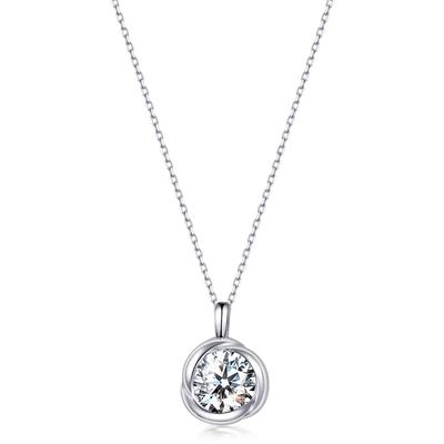 Conjunto de colar e brincos Pingente de zircônia da mais alta qualidade prata Presente popular para o Dia Branco observe o quilate [Pássaro Livre] "Beijo de Rosa" Feminino