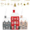 Resin Christmas Village House Winter Log Cabin Incense Burner Rustic Christmas Chimney Hut Incense Cones Room Decor