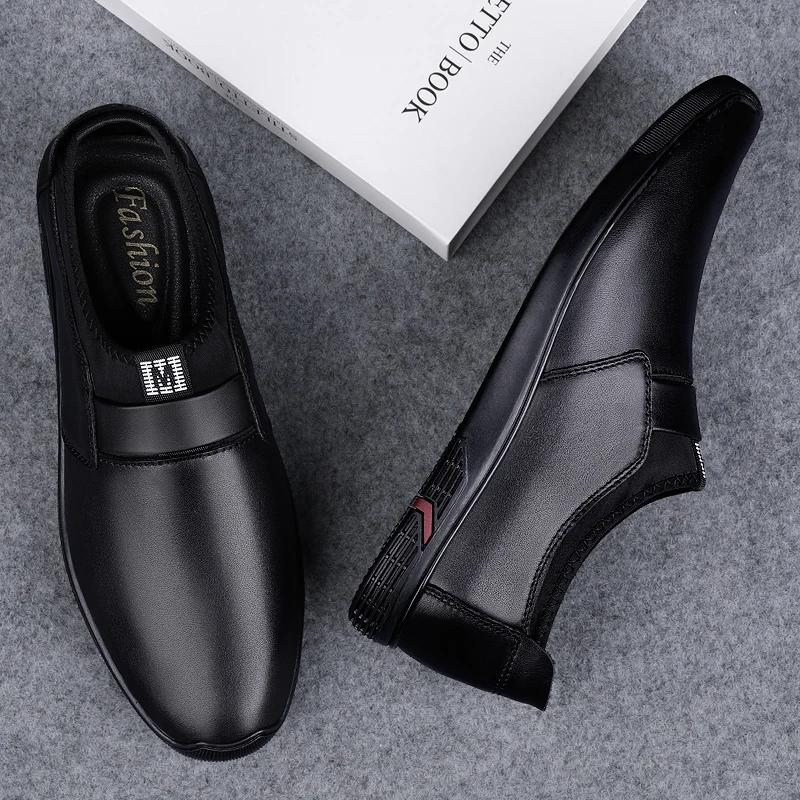 Luxury Genuine Leather Men Loafers Brown Genuine Leather Penny Loafers Man Adult Office Career Mens Shoes Sneakers Driving Shoes