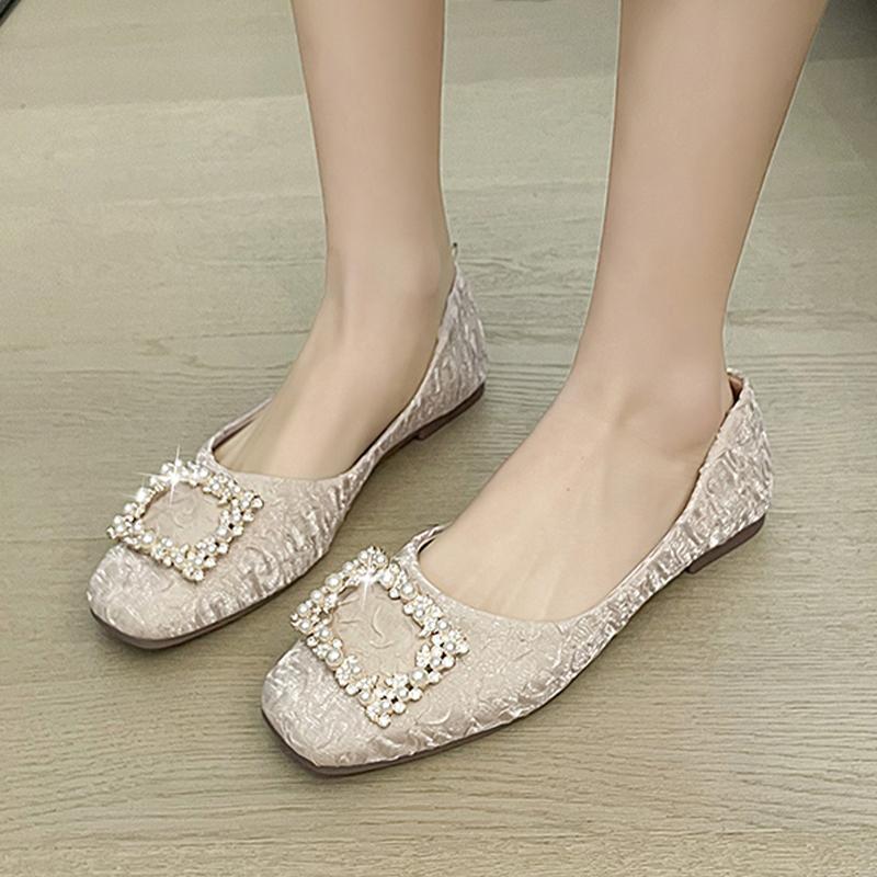 Frühling Sommer Frauen Wohnungen Bootsschuhe Casual Weiche Gemütliche Flache Sandalen Neue Trend Fad Square Toe Kleid Hochzeit Frauen Schuhe
