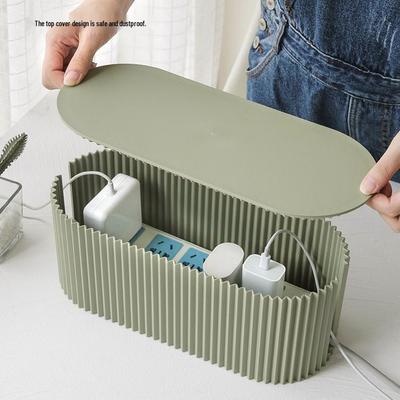 Cross-Border Electric Power Strip Organizer: Dustproof Cable Management Box for Desktop Storage
