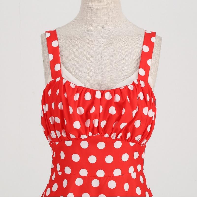 Source Ss Retro Suspender Neck Dual-purpose Polka Dot Thin Dress