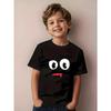 European Sizes Summer Boys' Trendy Short-Sleeve T-Shirt Featuring Quirky Expressions And Cartoon Designs, Perfect for Outdoor Casual Wear