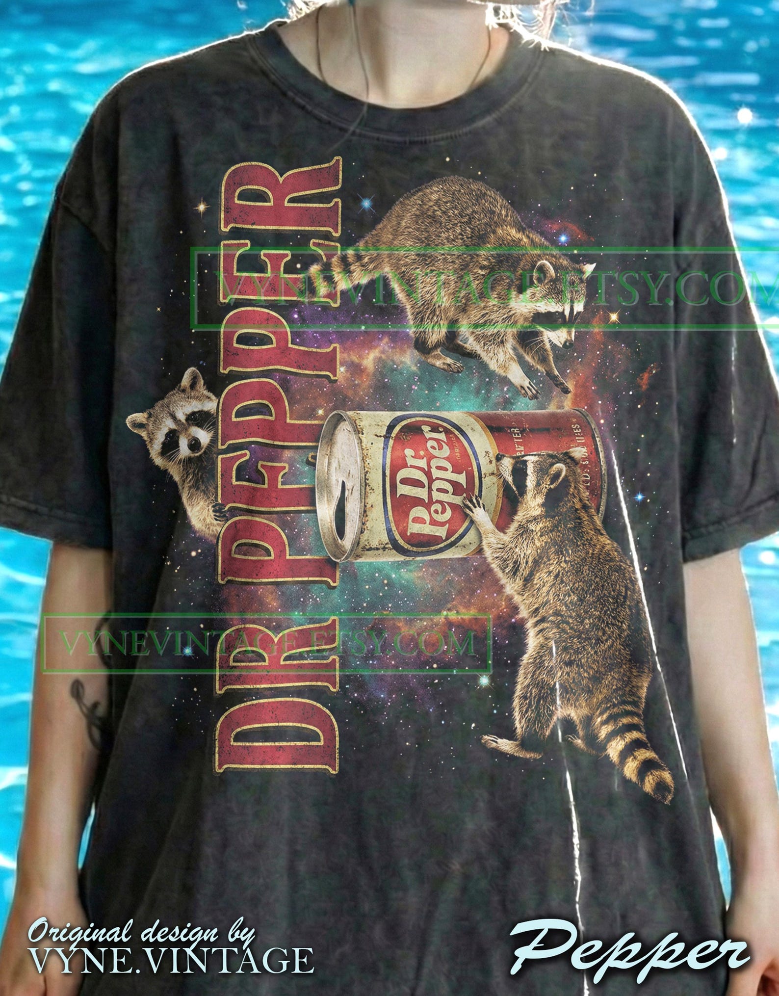 Vintage Dr Pepper Raccoons Comfort Colors® Tshirt, 90S Graphic Tees, Funny Space Trash Panda Sweater, Retro Animal Meme Tanktop, Y2K 3XL