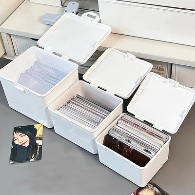 Plastic Storage Box Photocards Small Card Storage Box Desk Organizer Box Classification Box Stationery