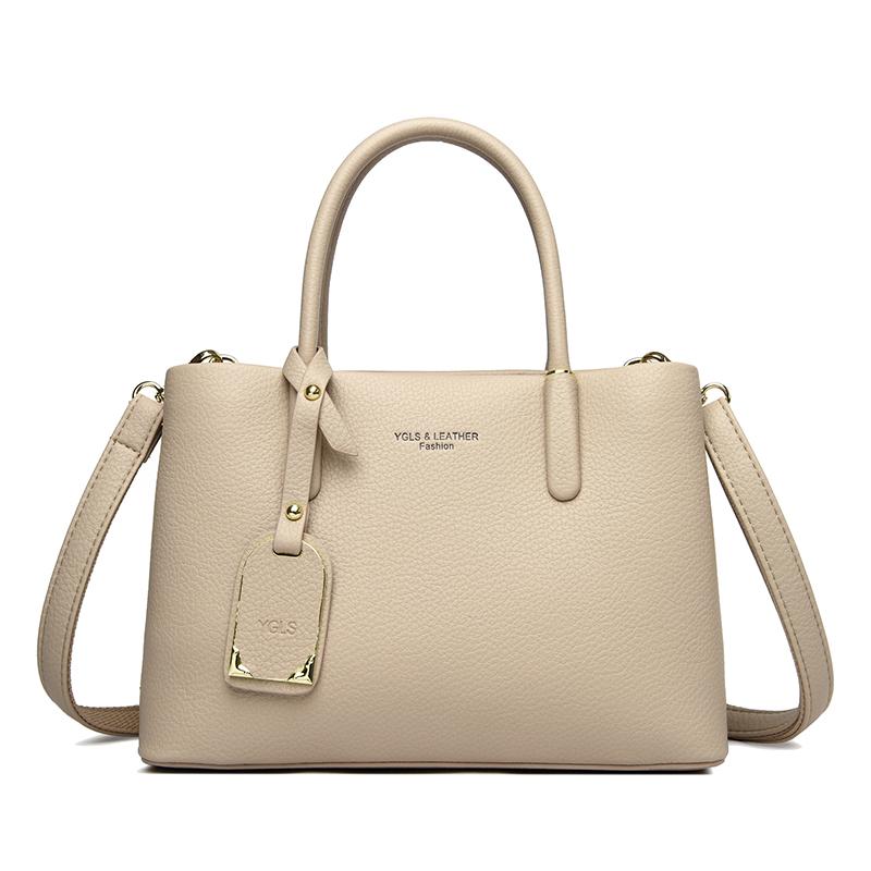

Solid Color pu leather Zipper Sweet Ladies Tote Bags Sale 2026 High Quality Large Capacity Ccise Shoulder Bags for Women абрикосовый