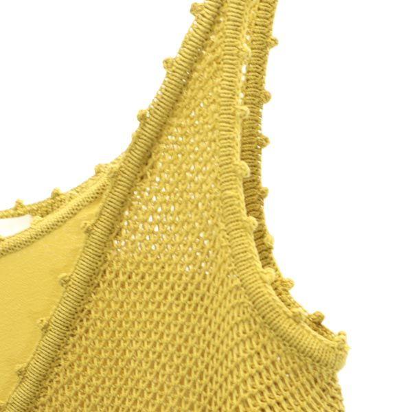 ANTEPRIMA Silk Blend Knit look Cami one piece Yellow Women Used