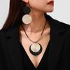 European and American Personalized Metal Geometric Collar Creative Simple Metal Necklace Bracelet Jewelry Set