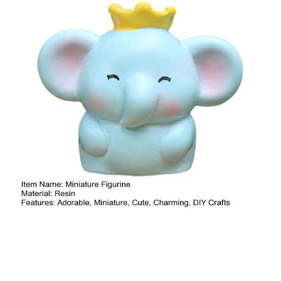 Mini Elephant Figurines Miniature Resin Fairy Garden Elephant Models Micro Moss Landscape DIY Terrarium Crafts for Dollhouse Aquarium Decor