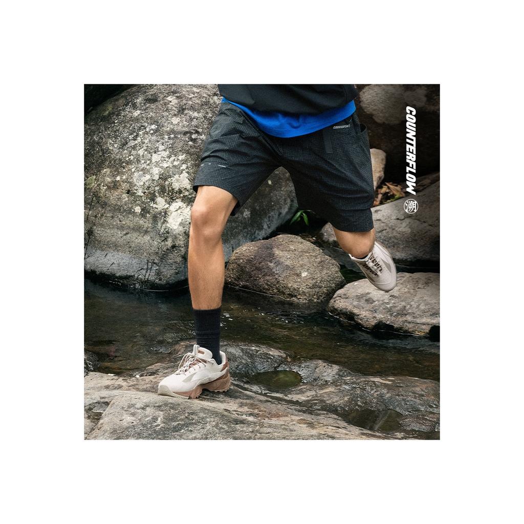 Li Ning CF Su Series Outdoor Pro Comfortable Versatile Shock Absorbing Waterproof Low Top Casual Shoes Men Sneaker Gray Brown AGLU151-1