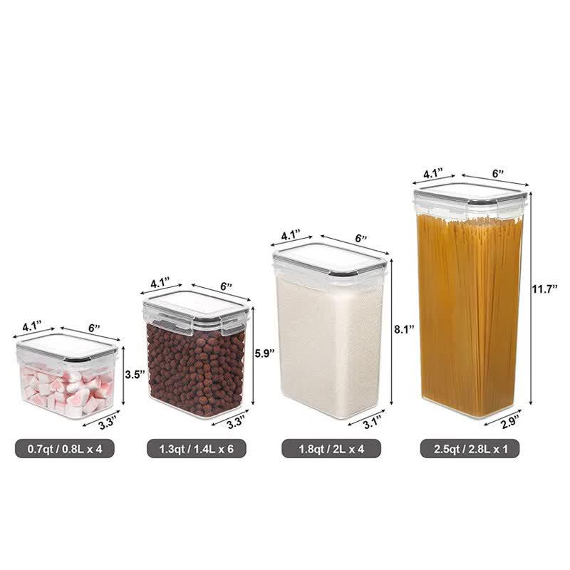 15-Piece PP Plastic Cereal & Grain Storage Container Set