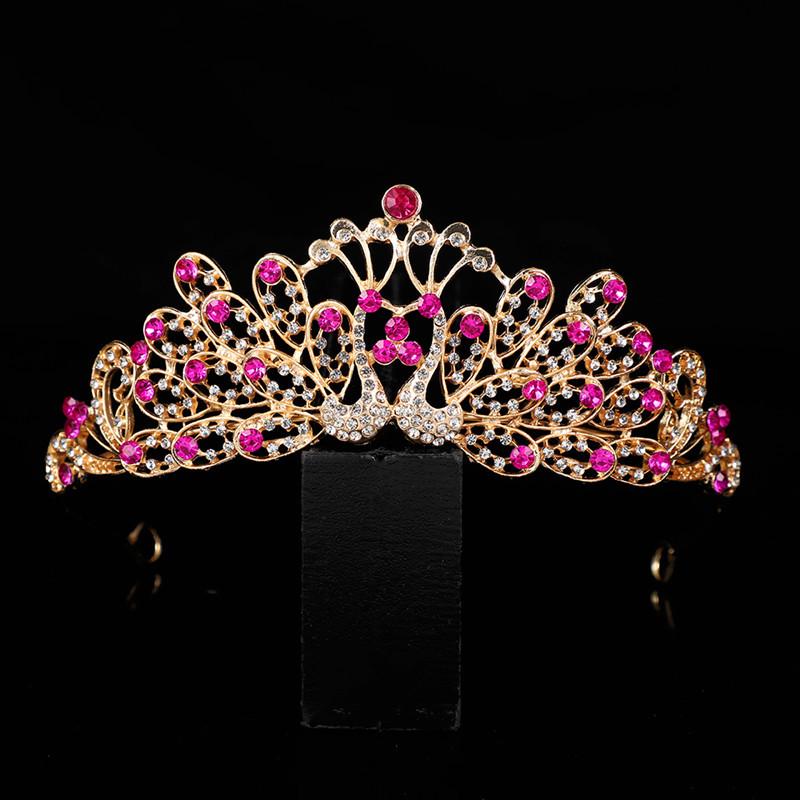 European Luxury Bridal Crown: Colorful Crystal Wedding & Birthday Princess Headdress Hair Accessory
