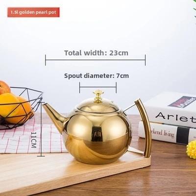 Polished Stainless Steel Teapot Water Kettle Thickened with Filter Tea Pot 1/1.5/2L Gas Induction Cooker Kettle Household Teapot