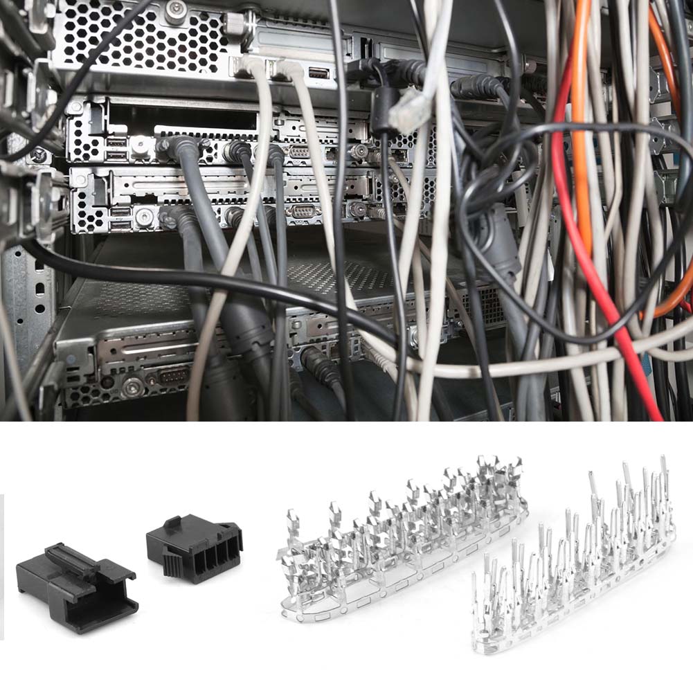 100PCS SM Plug 4pin Connector Male Female Wire Jumper Pin Header Connector Housing Kit