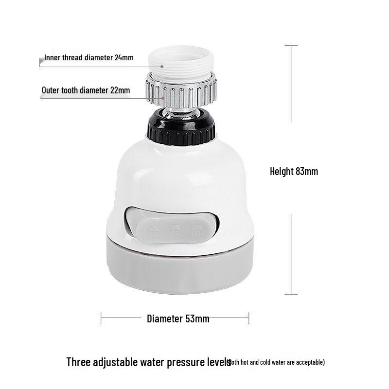 Three-Speed Universal Kitchen Faucet Aerator Splash-Proof Extender