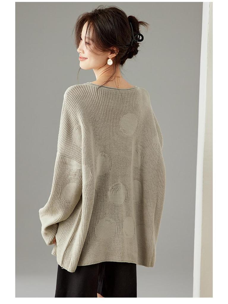 2025 Herbst/Winter Damen Übergröße Rundhals Lockerer Pullover: Stilvolle & Kuschelige Langarm-Strickwaren