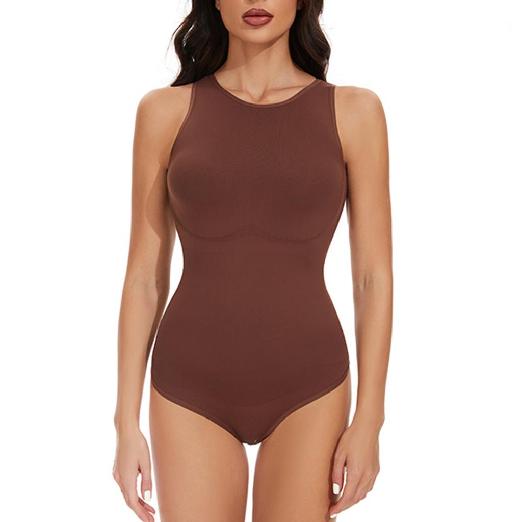 Women's Fashionable Tight-Fitting Body Shaping Vest, Color Round Neck Jumpsuit/Pants Shapewear