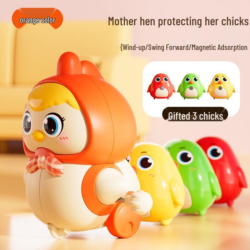 Douyin Trending Wind-up Wiggling Magnetic Chick Toy - Early Education Crawling Companion