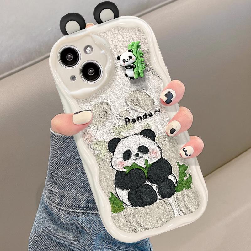 Použitelné pro pouzdro na mobilní telefon Apple 14promax IPhone 13 Roztomilá bambusová panda 12mini Silikonový měkký obal Odolný proti pádu