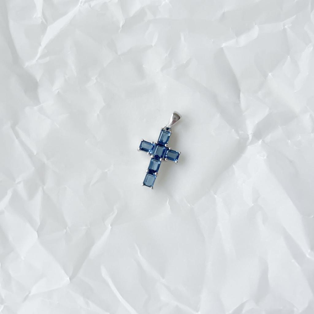 Silver Cross with Tanzanite Nano 1.255ct (2151708)